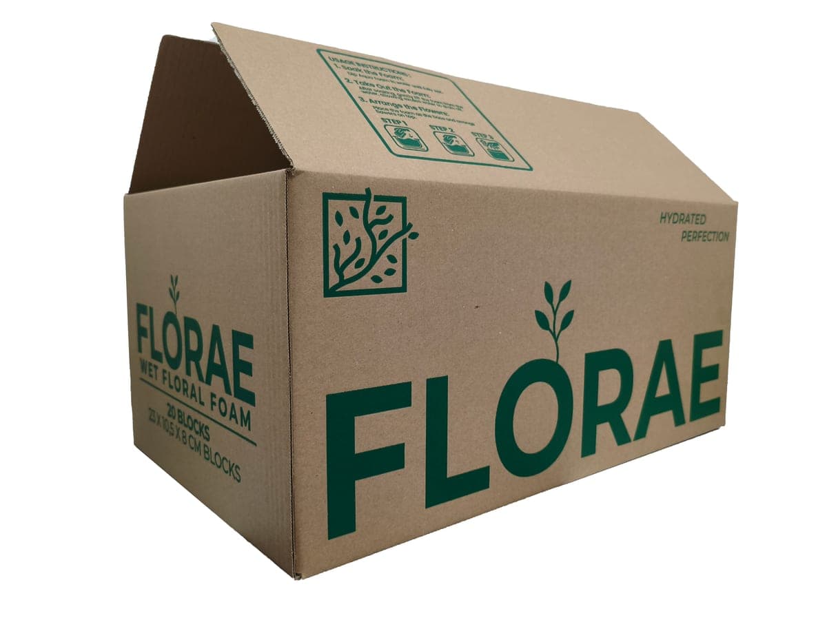 Dus karton Florae Wet Floral Foam isi 20 blok untuk grosir florist
